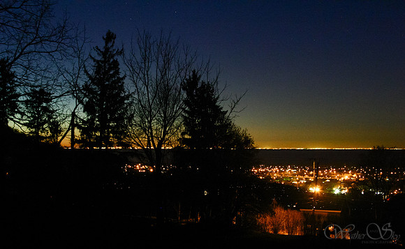 Grimsby and Toronto at Night